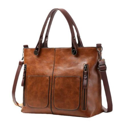 RetroCharm PU Crossbody Tote